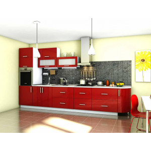 Кухня Гламур красный глянец