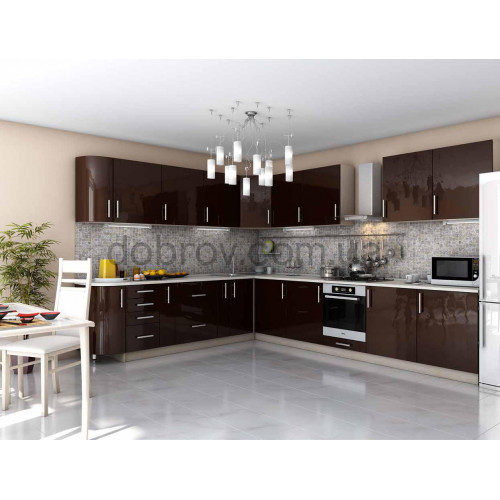 Кухня Гламур шоколадный глянец в Добров Меблі Кухня Гламур шоколадный глянец в Добров Меблі
