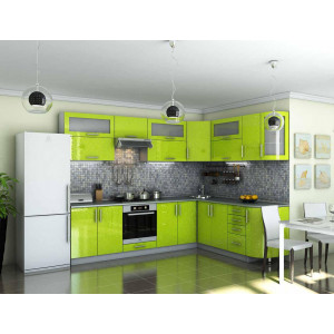 Кухня Гламур лайм металлик