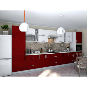 Кухня Гламур белый металлик