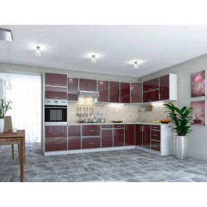 Кухня Фрейм бордо