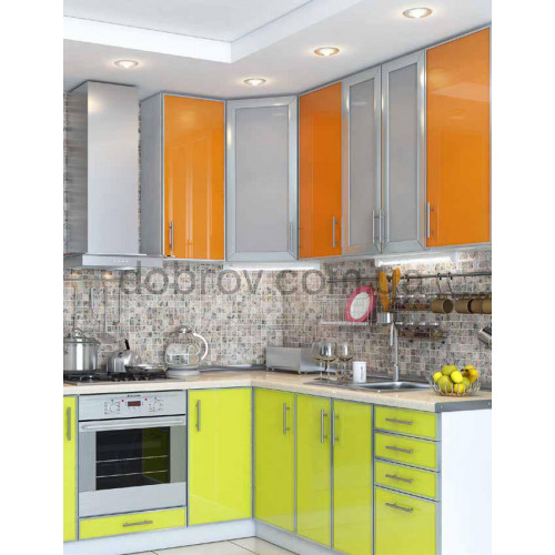 Купити Кухня Фрейм оранж зелений лайм в Добров Меблі Купити Кухня Фрейм оранж зелений лайм в Добров Меблі