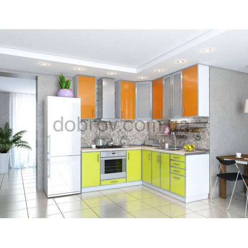 Купити Кухня Фрейм оранж зелений лайм в Добров Меблі Купити Кухня Фрейм оранж зелений лайм в Добров Меблі