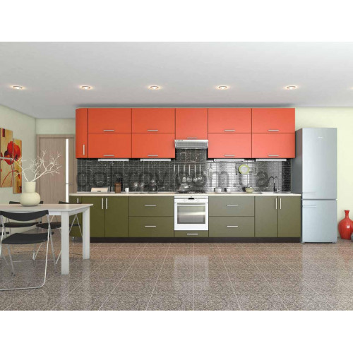 Купити Кухня Еліт оранж супермат в Добров Меблі Купити Кухня Еліт оранж супермат в Добров Меблі