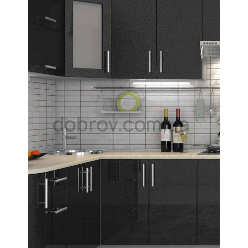 Кухня Элит черный глянец перламутр в Добров Меблі Кухня Элит черный глянец перламутр в Добров Меблі