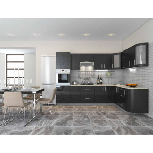 Кухня Еліт чорний глянець перламутр