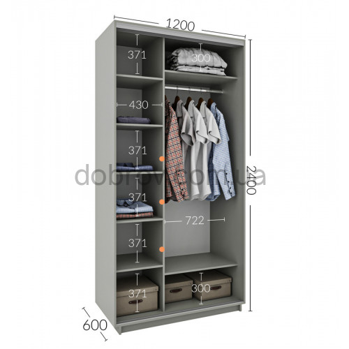 Шкаф-купе 120x60x240 в Добров Меблі Шкаф-купе 120x60x240 в Добров Меблі