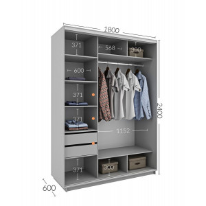 Шкаф-купе 180x60x240
