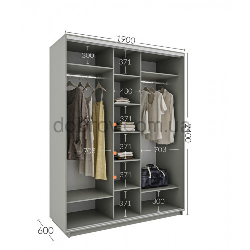 Шкаф-купе 190x60x240 в Добров Меблі Шкаф-купе 190x60x240 в Добров Меблі