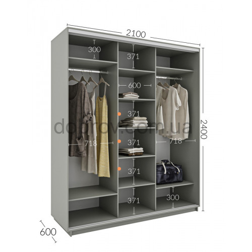 Шкаф-купе 210x60x240 в Добров Меблі Шкаф-купе 210x60x240 в Добров Меблі