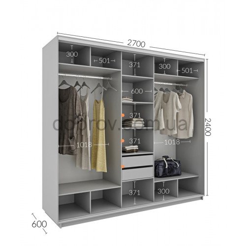 Шкаф-купе 270x60x240 в Добров Меблі Шкаф-купе 270x60x240 в Добров Меблі