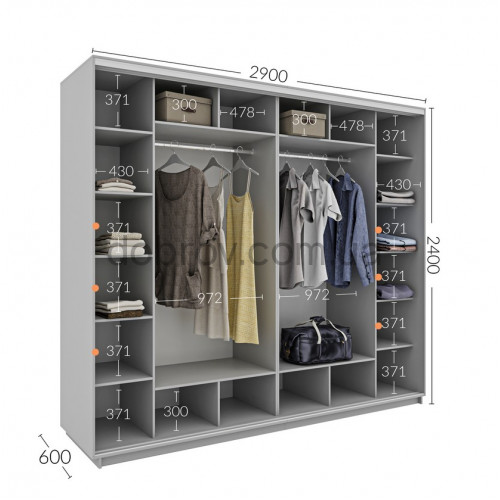 Купити Шафа-купе 290x60x240 в Добров Меблі Купити Шафа-купе 290x60x240 в Добров Меблі