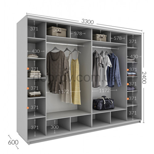 Шкаф-купе 330x60x240 в Добров Меблі Шкаф-купе 330x60x240 в Добров Меблі