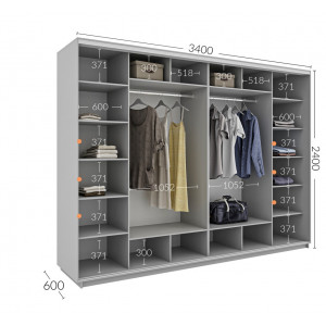 Шафа-купе 340x60x240