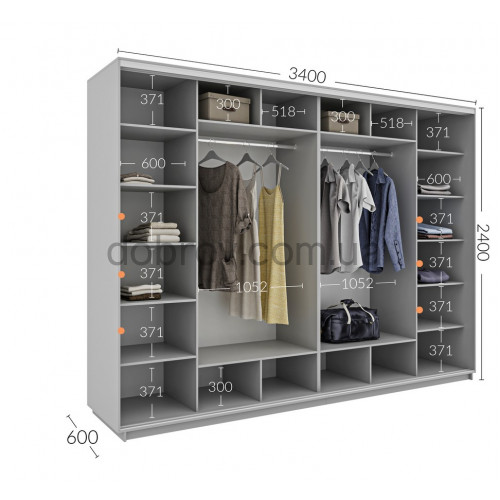 Купити Шафа-купе 340x60x240 в Добров Меблі Купити Шафа-купе 340x60x240 в Добров Меблі