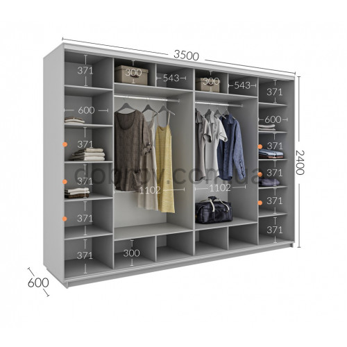 Шкаф-купе 350x60x240 в Добров Меблі Шкаф-купе 350x60x240 в Добров Меблі