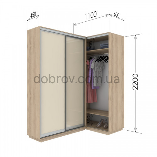 Купити Приставна шафа-купе Гарант 110x60x220 см в Добров Меблі Купити Приставна шафа-купе Гарант 110x60x220 см в Добров Меблі