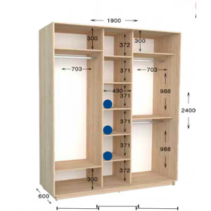 Шкаф-купе Практик 73 190x60x240