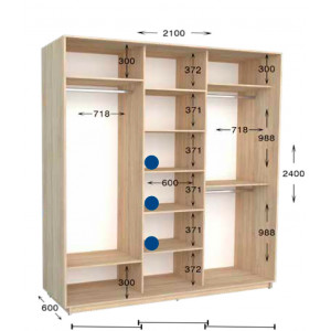 Шкаф-купе Практик 89 210x60x240