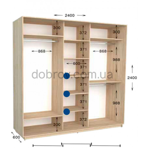 Шкаф-купе Практик 113 240x60x240 в Добров Меблі Шкаф-купе Практик 113 240x60x240 в Добров Меблі