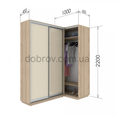 Приставной шкаф-купе Гарант 100x60x220 см в Добров Меблі Приставной шкаф-купе Гарант 100x60x220 см в Добров Меблі