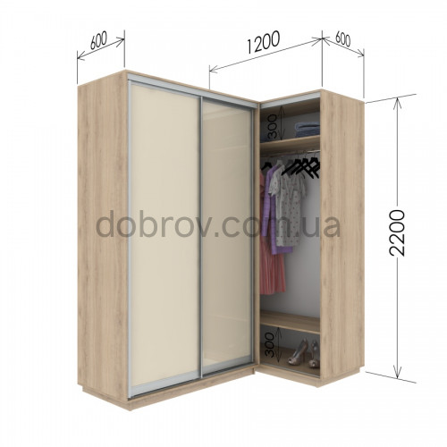 Купити Приставна шафа-купе Гарант 120x60x220 см в Добров Меблі Купити Приставна шафа-купе Гарант 120x60x220 см в Добров Меблі