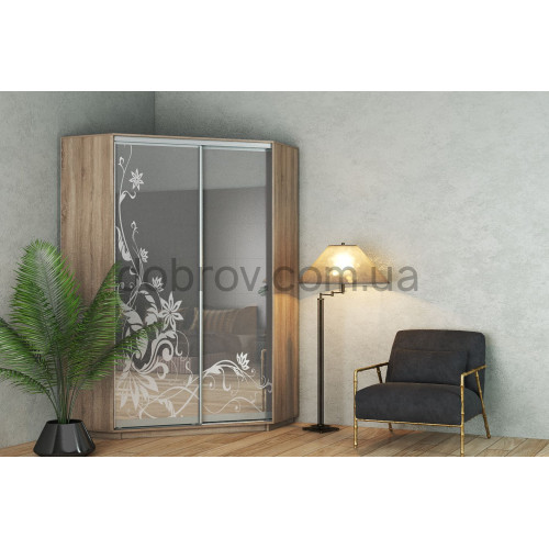 Угловой шкаф-купе 150x150x220 в Добров Меблі Угловой шкаф-купе 150x150x220 в Добров Меблі