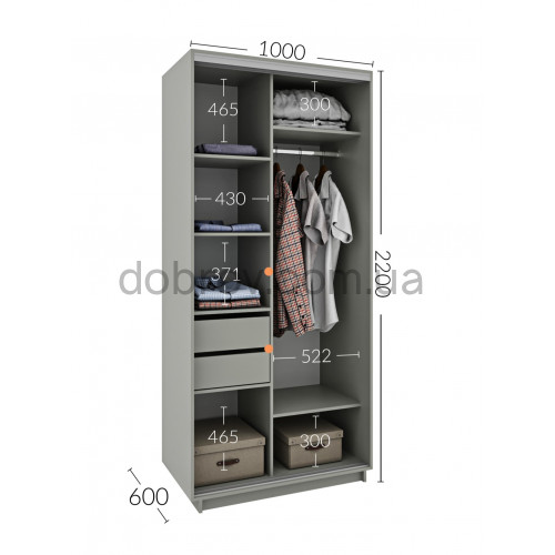 Купити Шафа-купе 100x60x220 в Добров Меблі Купити Шафа-купе 100x60x220 в Добров Меблі