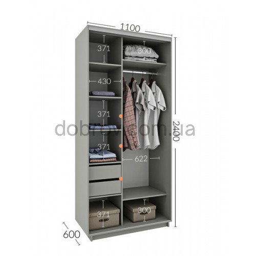 Купити Шафа-купе 110x60x240 в Добров Меблі Купити Шафа-купе 110x60x240 в Добров Меблі