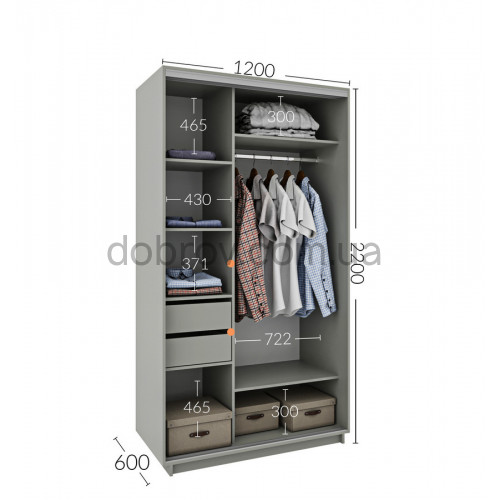 Шкаф-купе 120x60x220 в Добров Меблі Шкаф-купе 120x60x220 в Добров Меблі