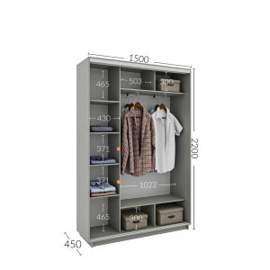Шкаф-купе 150x45x220