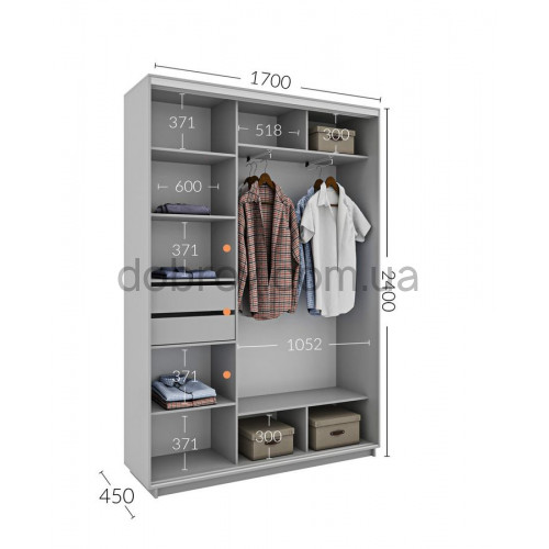 Шкаф-купе 170x45x240 в Добров Меблі Шкаф-купе 170x45x240 в Добров Меблі