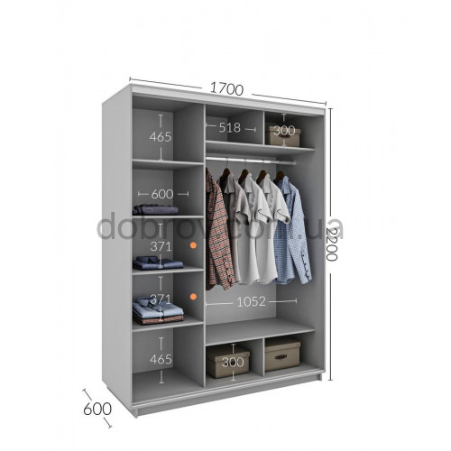 Шкаф-купе 170x60x220 в Добров Меблі Шкаф-купе 170x60x220 в Добров Меблі