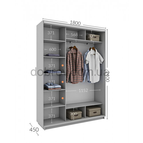 Купити Шафа-купе 180x45x240 в Добров Меблі Купити Шафа-купе 180x45x240 в Добров Меблі