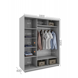 Шкаф-купе 180x60x220