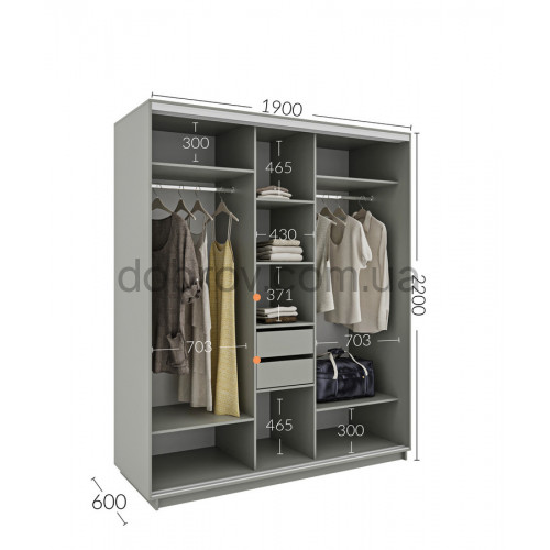 Шкаф-купе 190x60x220 в Добров Меблі Шкаф-купе 190x60x220 в Добров Меблі