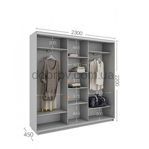 Шкаф-купе 230x45x220 в Добров Меблі Шкаф-купе 230x45x220 в Добров Меблі