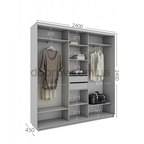 Шкаф-купе 240x45x240 в Добров Меблі Шкаф-купе 240x45x240 в Добров Меблі