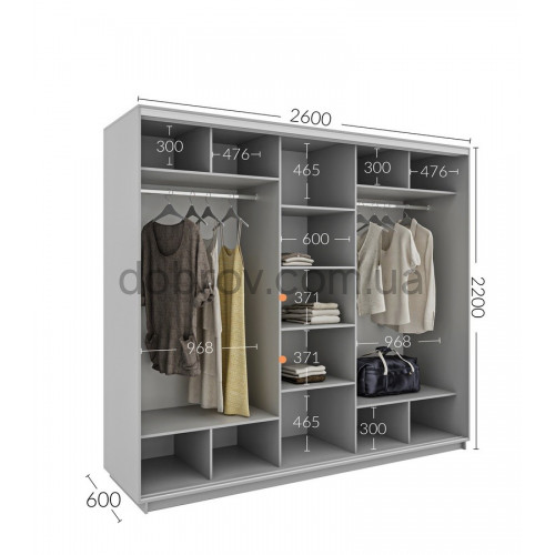 Шкаф-купе 260x60x220 в Добров Меблі Шкаф-купе 260x60x220 в Добров Меблі