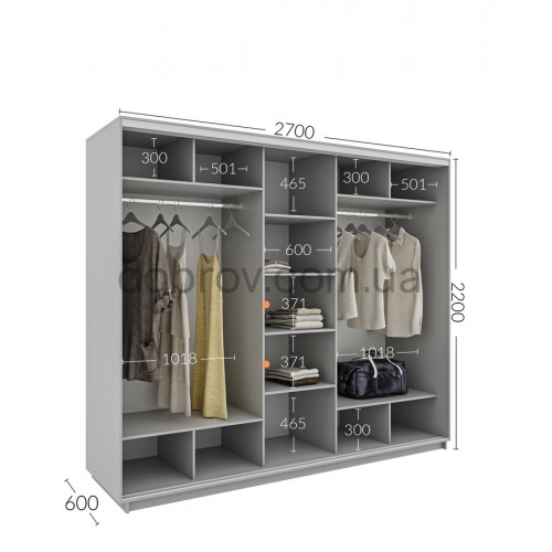 Шкаф-купе 270x60x220 в Добров Меблі Шкаф-купе 270x60x220 в Добров Меблі