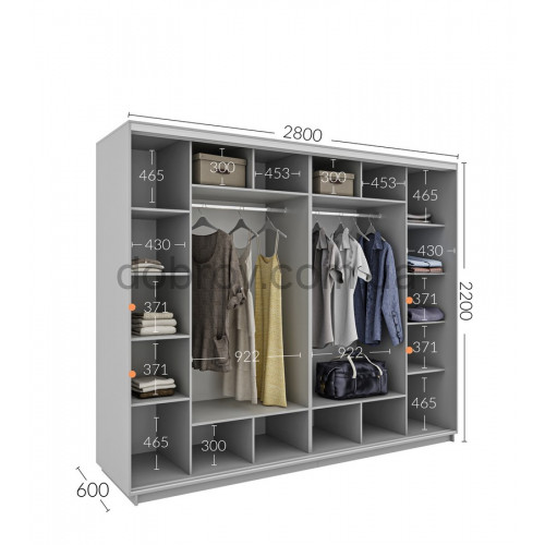 Купити Шафа-купе 280x60x220 в Добров Меблі Купити Шафа-купе 280x60x220 в Добров Меблі