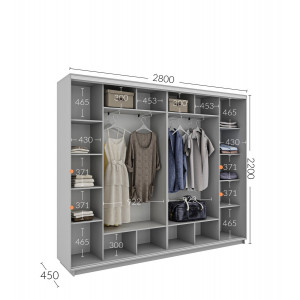 Шкаф-купе 280x45x220