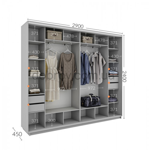 Купити Шафа-купе 290x45x240 в Добров Меблі Купити Шафа-купе 290x45x240 в Добров Меблі