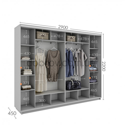 Шкаф-купе 290x45x220 в Добров Меблі Шкаф-купе 290x45x220 в Добров Меблі