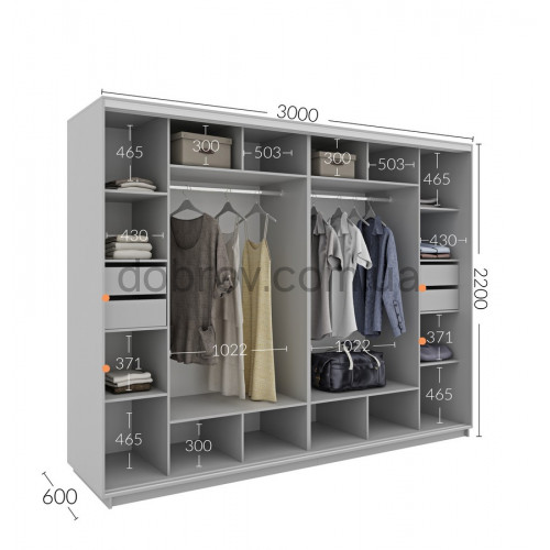 Шкаф-купе 300x60x220 в Добров Меблі Шкаф-купе 300x60x220 в Добров Меблі