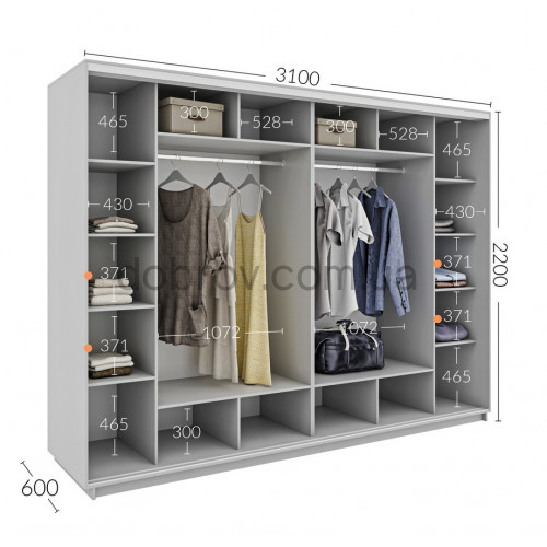 Купити Шафа-купе 310x60x220 в Добров Меблі Купити Шафа-купе 310x60x220 в Добров Меблі