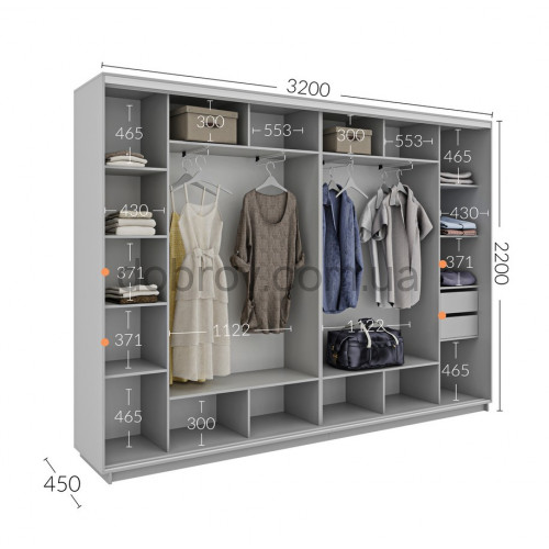 Купити Шафа-купе 320x45x220 в Добров Меблі Купити Шафа-купе 320x45x220 в Добров Меблі