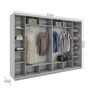 Шкаф-купе 330x45x220