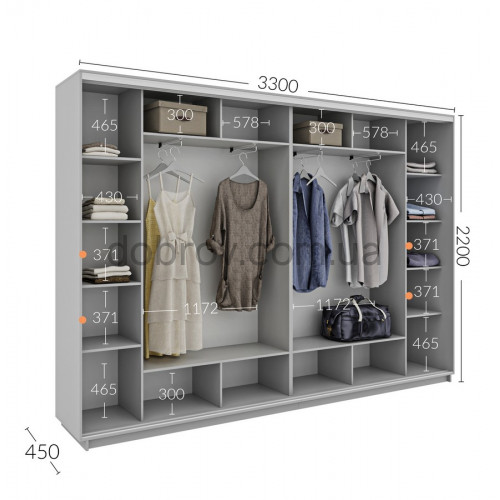 Шкаф-купе 330x45x220 в Добров Меблі Шкаф-купе 330x45x220 в Добров Меблі