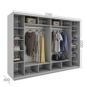 Шкаф-купе 330x60x220